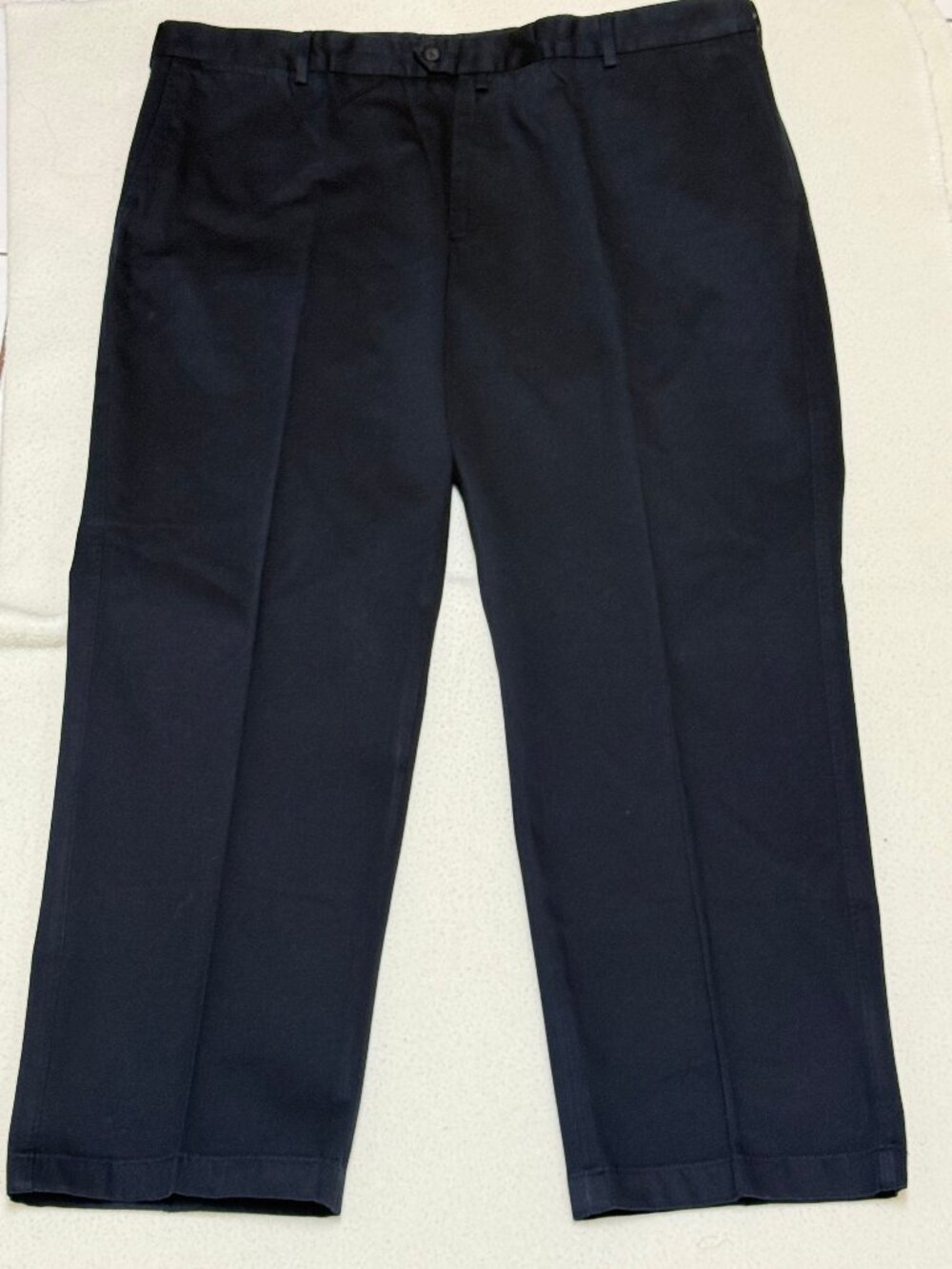 Faconnable Men's 100% Cotton Straight Leg Twill Dress Pants - Dark Navy -44"x30"